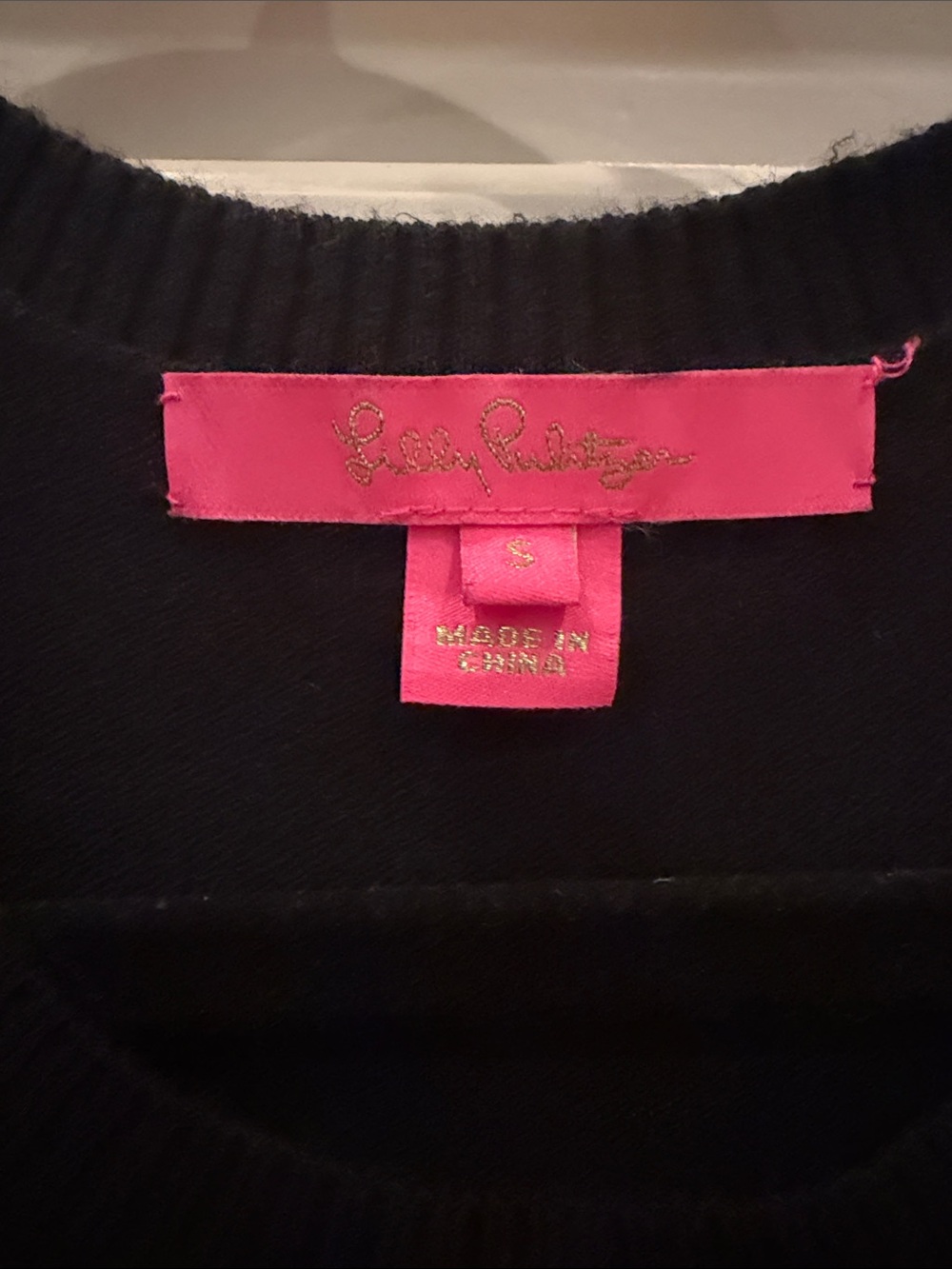 Lilly Pulitzer Black Crewneck Sweater with Fringe Trim - Picture 3 of 7